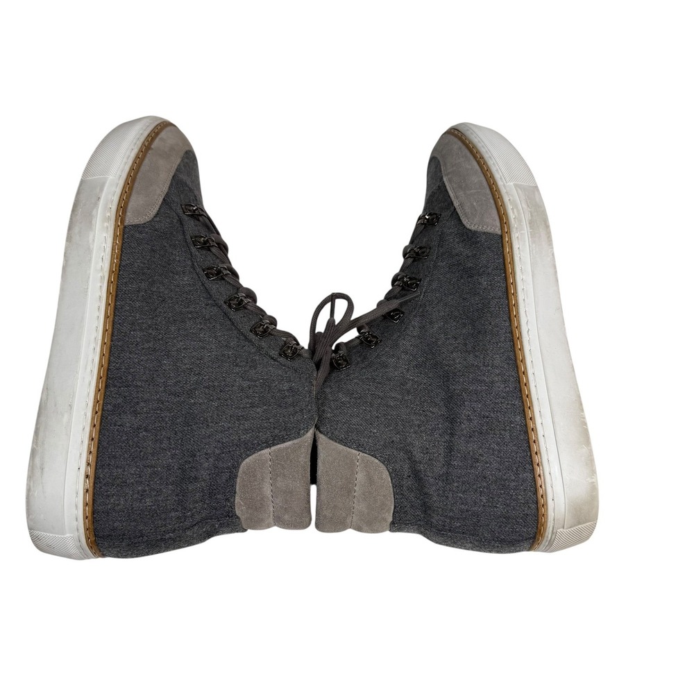 Taft Mens Grey Wool Suede High Top Sneakers Lace Up D-Ring Boots Size 46 - Picture 7 of 10